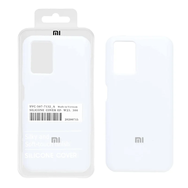 قاب سیلیکونی پاک کنی اورجینال درجه یک Xiaomi Redmi Note 10 4G / Redmi Note 10S / Poco M5S - سفید (پک دار)