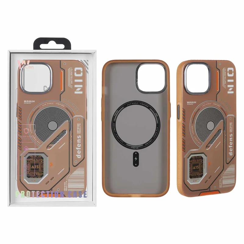 قاب Wecan طرح الکترونیک Defens مدل Apple iPhone 13 / iPhone 14 - صحرایی (پک دار)