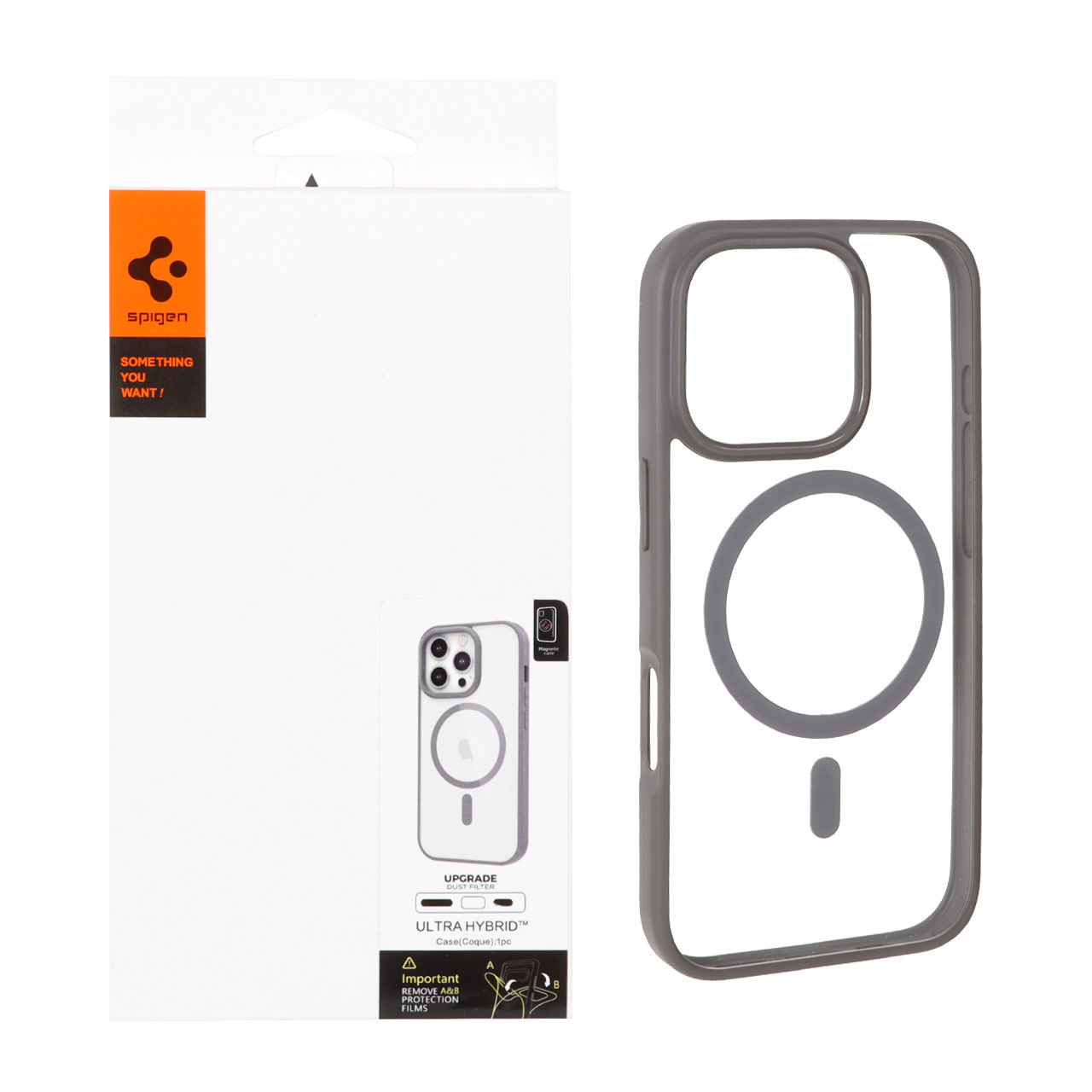 قاب اورجینال Magsafe Spigen با توری اسپیکر فلزی Apple iPhone 16 Pro - طوسی (پک دار)