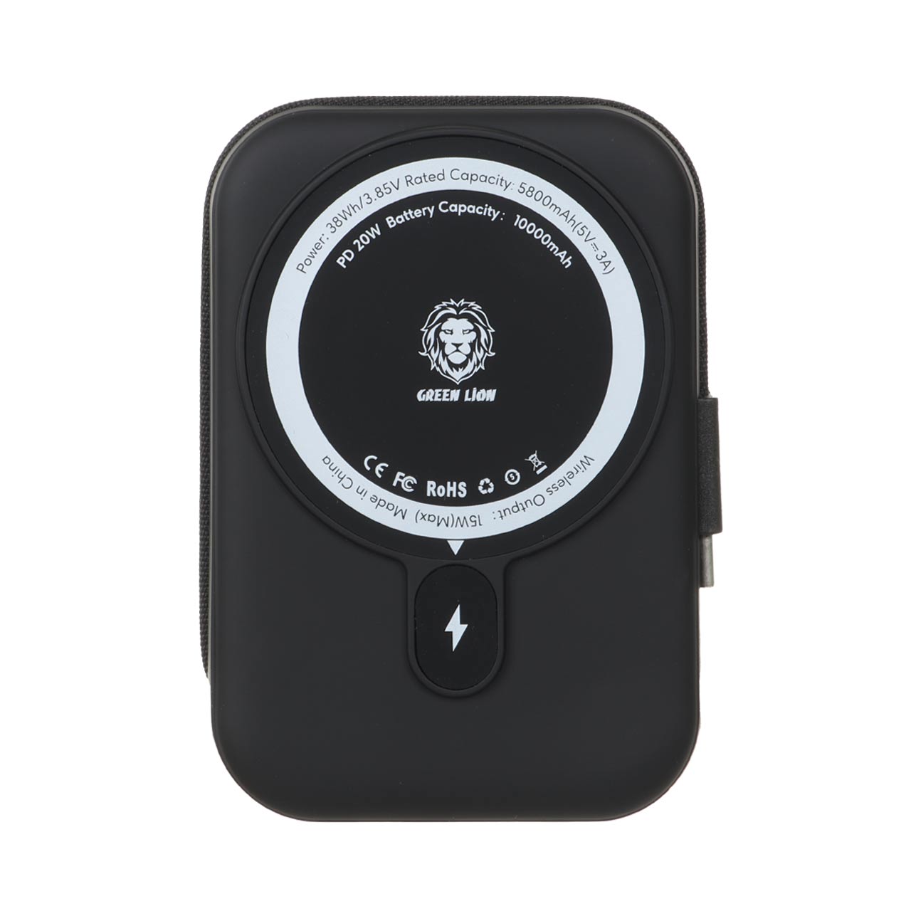 پاوربانک (PD و فست شارژ) Green Lion 20W 10000mAh مدل GNMPB10KTCBK - مشکی (گارانتی 24 ماهه ایویز)