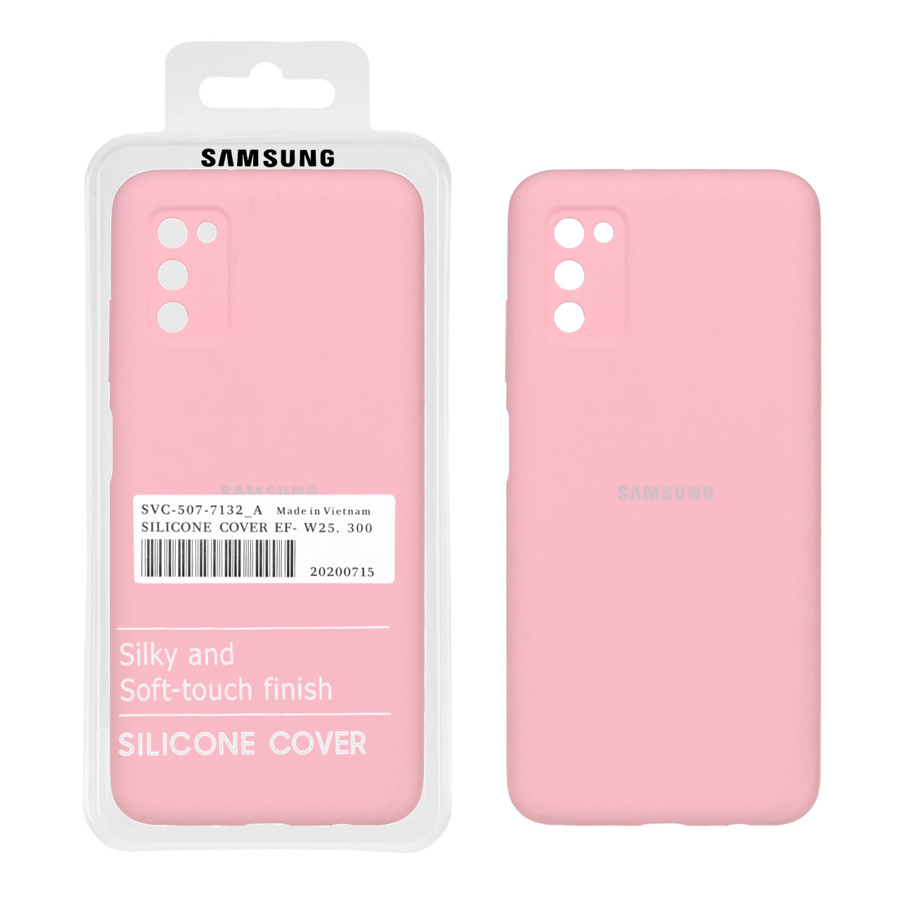قاب سیلیکونی پاک کنی اورجینال درجه یک Samsung Galaxy A03s / A02s - صورتی (پک دار)