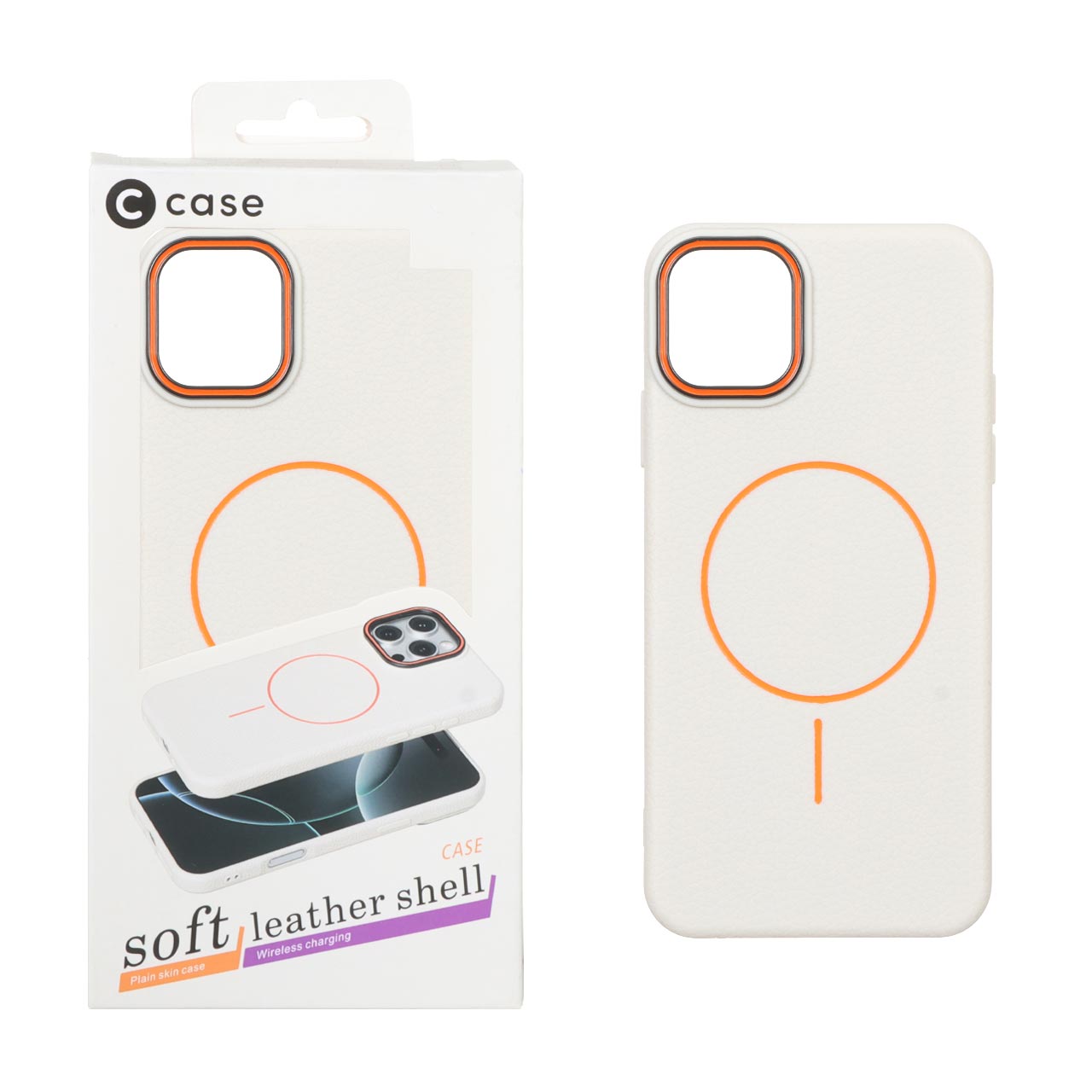 قاب اورجینال C Case طرح چرم MagSafe مدل Apple iPhone 11 Pro Max - کرم (پک دار)