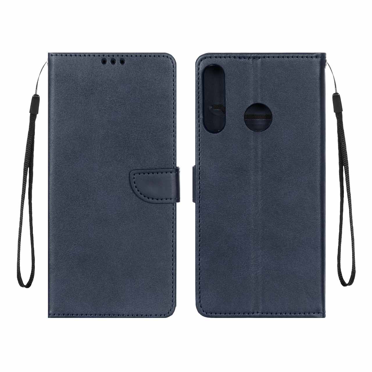 کیف چرمی موبایل مگنتی محافظ لنزدار Huawei Y7p - سرمه ای