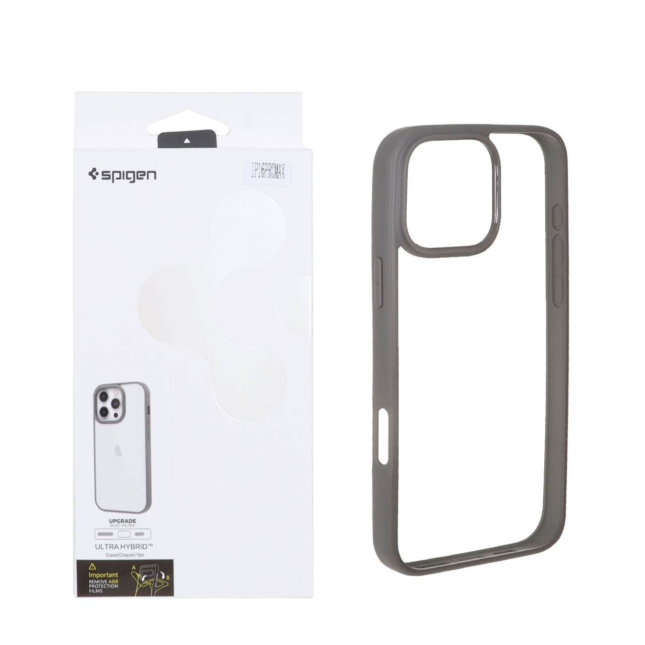 قاب اورجینال Spigen با توری اسپیکر فلزی Apple iPhone 16 Pro Max - طوسی (پک دار)