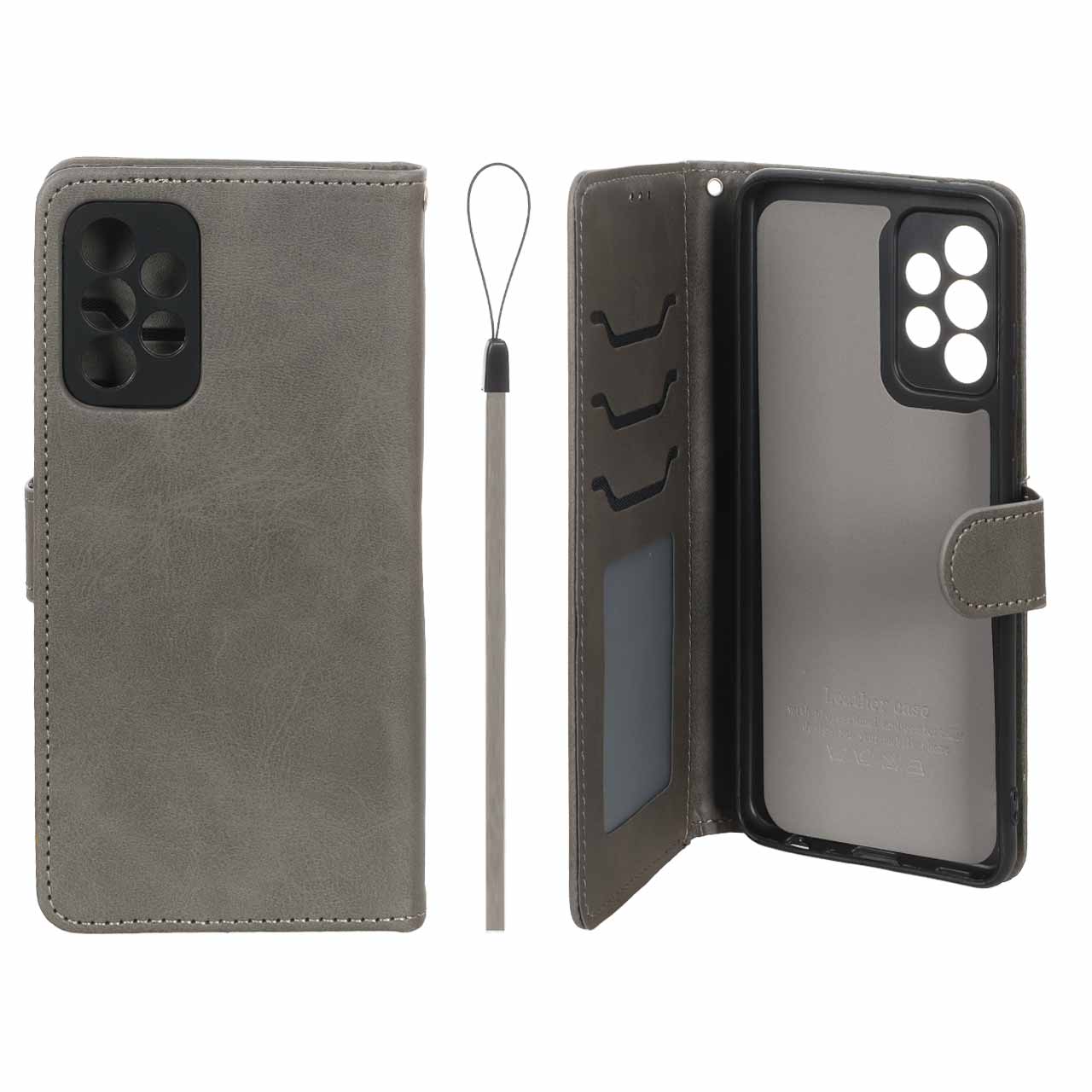 کیف موبایل مگنتی درجه یک داخل خز MNC Plus مدل Samsung Galaxy A52 / A52s - خاکستری