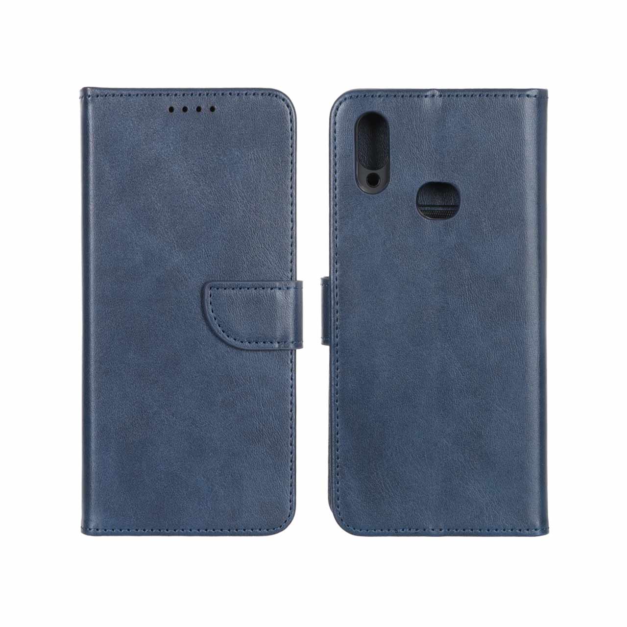 کیف چرمی موبایل مگنتی Samsung Galaxy A10s - سرمه ای