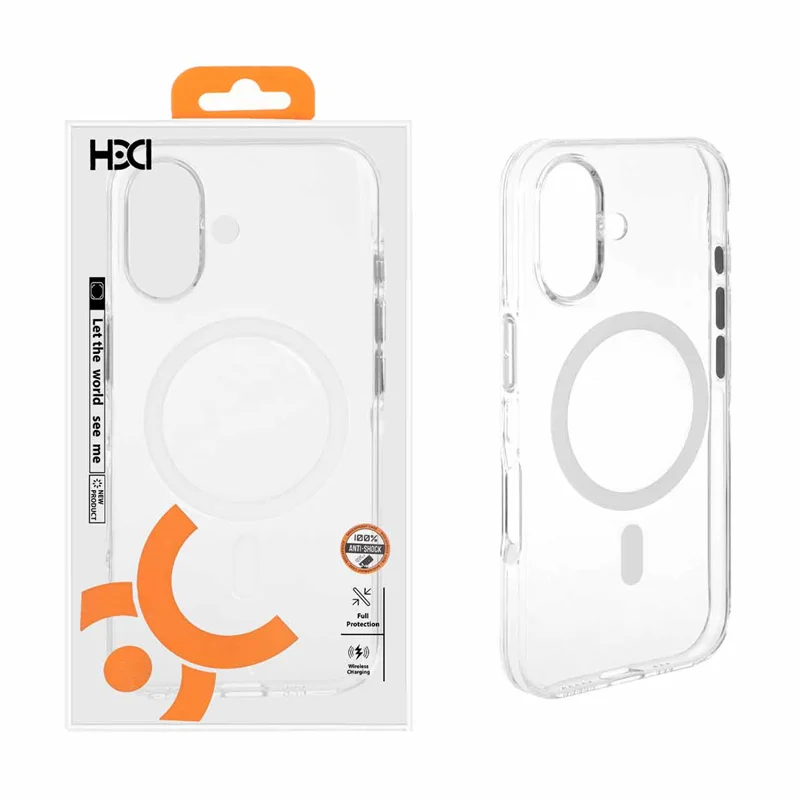 قاب اورجینال HDD شفاف کریستالی MagSafe مدل Apple iPhone 16 - سفید (پک دار)