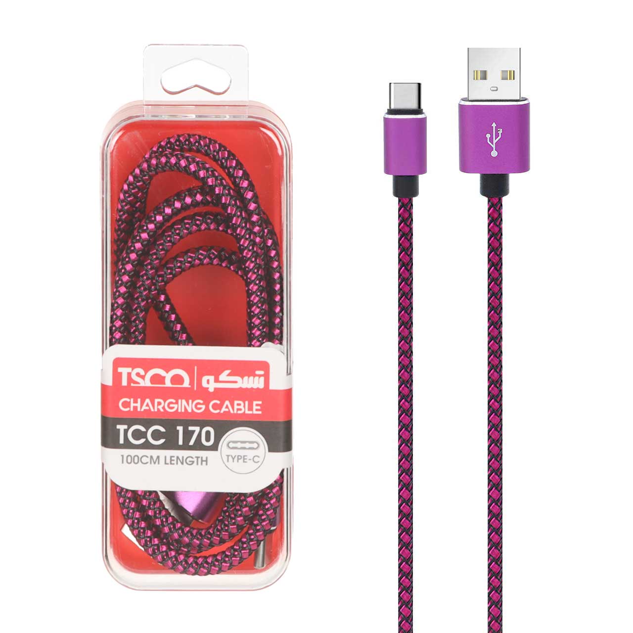 کابل شارژ فست TSCO Type-C مدل TCC 170 - بنفش