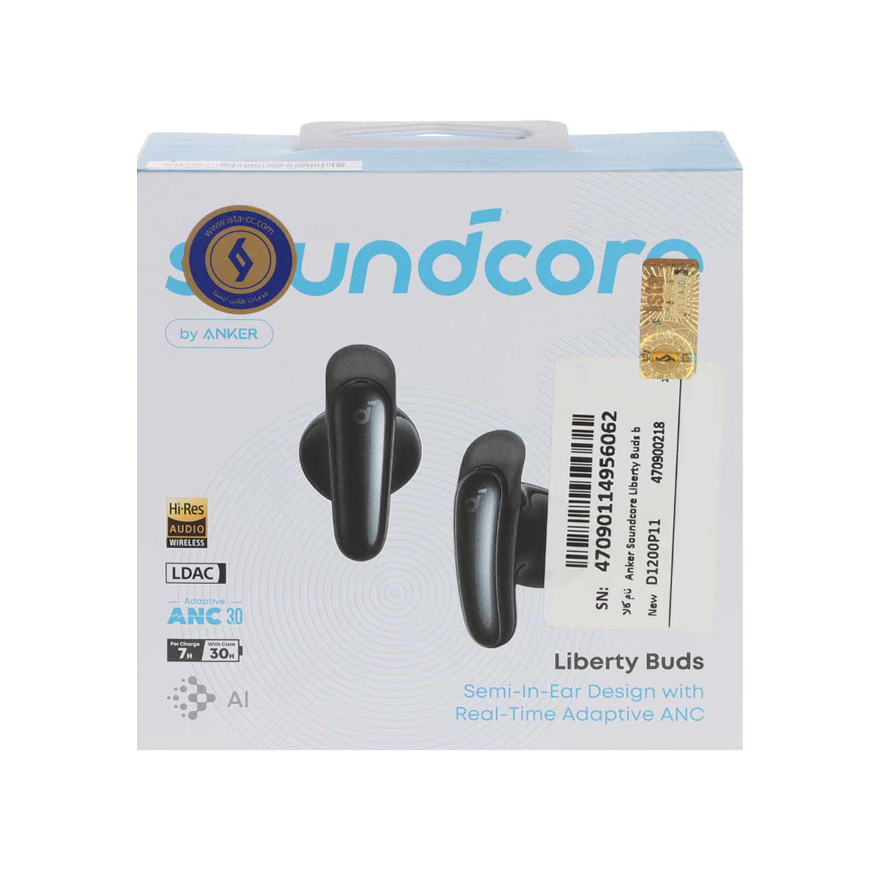 ایربادز بی سیم ANKER مدل Liberty Buds ANC D1200P11 - مشکی (گارانتی 18 ماهه حافظه طلایی ایستا)