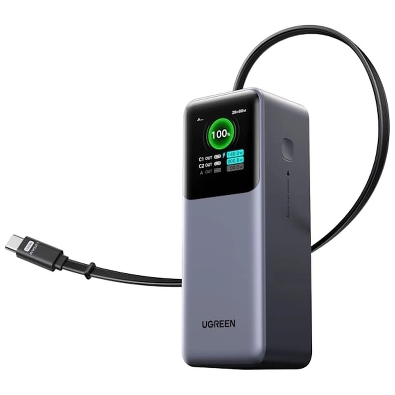 پاوربانک PD و فست شارژ UGREEN 20000mAh مدل Nexode PB726 165W - خاکستری (گارانتی 18 ماهه آسان پیشرو)(55987B)