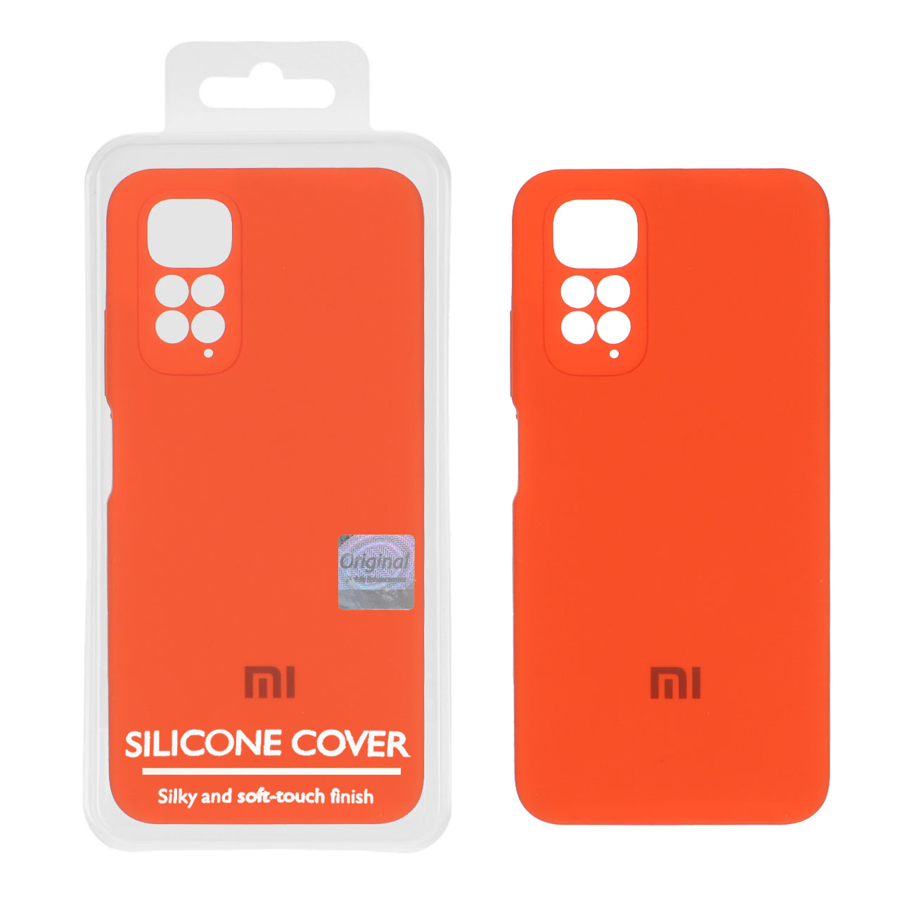 قاب سیلیکونی پاک کنی اورجینال Master Quality مدل Xiaomi Redmi Note 11 4G / Redmi Note 11S - نارنجی (پک دار)