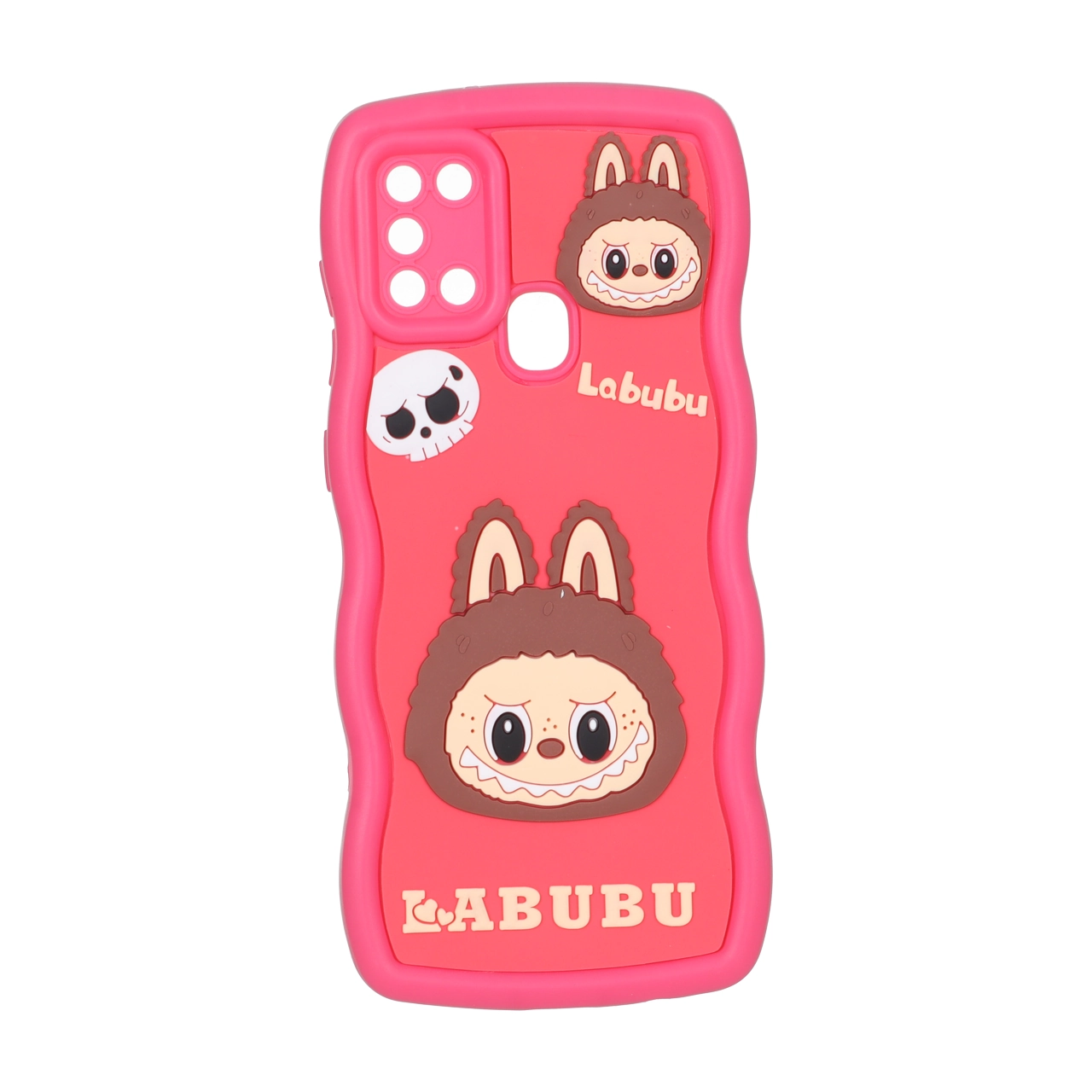 قاب کنگره ای عروسک برجسته محافظ لنزدار Samsung Galaxy A21s - طرح 136