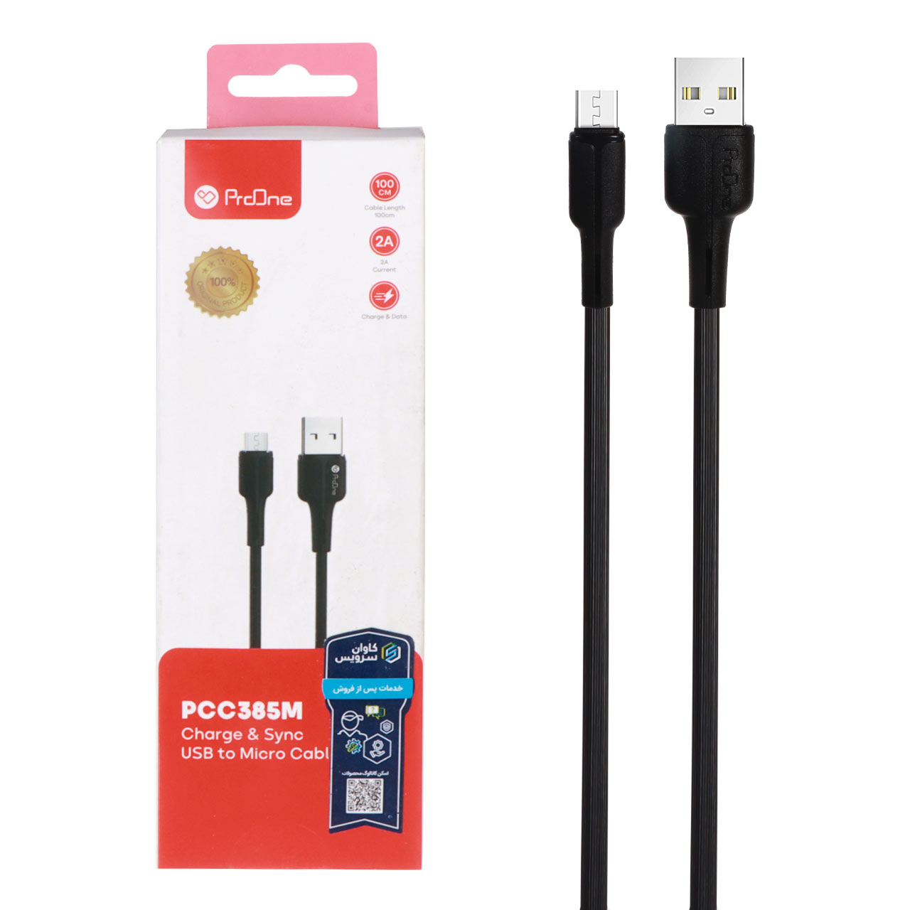 کابل شارژودیتا اندروید ProOne مدل PCC385M - مشکی