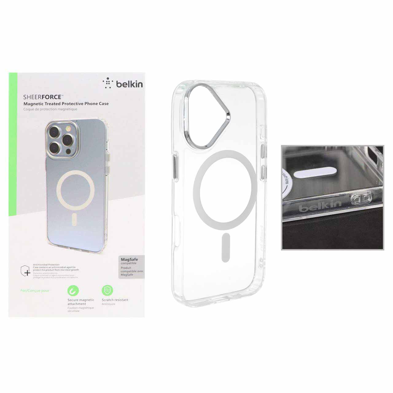 قاب belkin شفاف Magsafe مدل Apple iPhone 17 (پک دار)