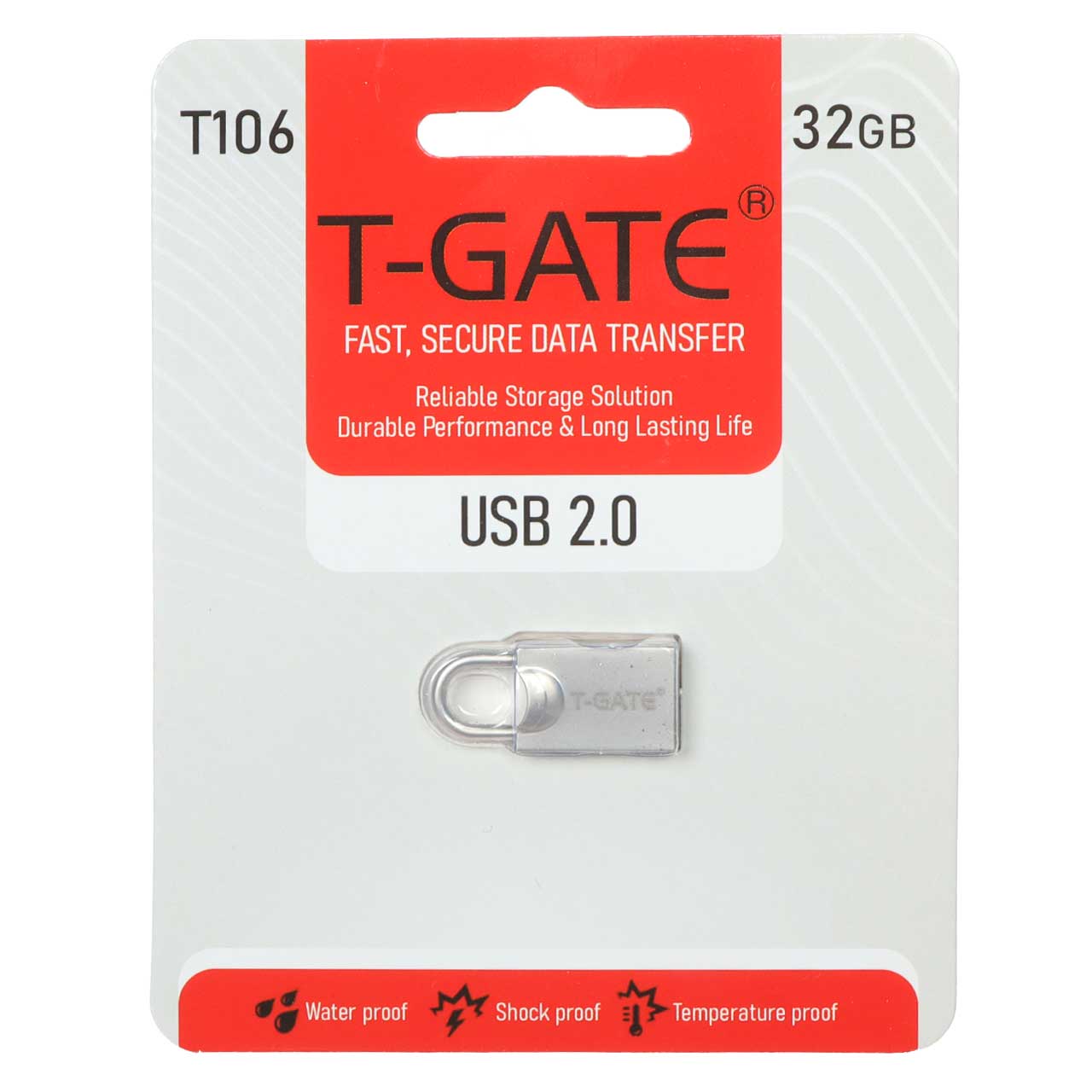 T-GATE T106 USB2.0 Flash Memory - 32GB - نقره ای (گارانتی آسان سرویس)