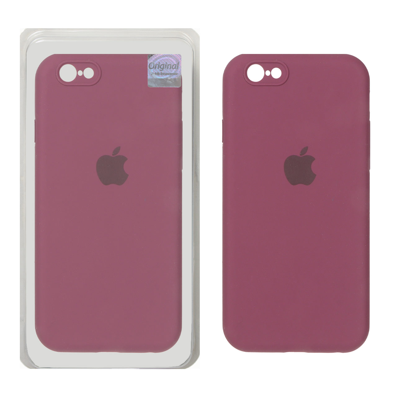 قاب سیلیکونی پاک کنی اورجینال Master Quality مدل Apple iPhone 6 / iPhone 6s - زرشکی (پک دار)