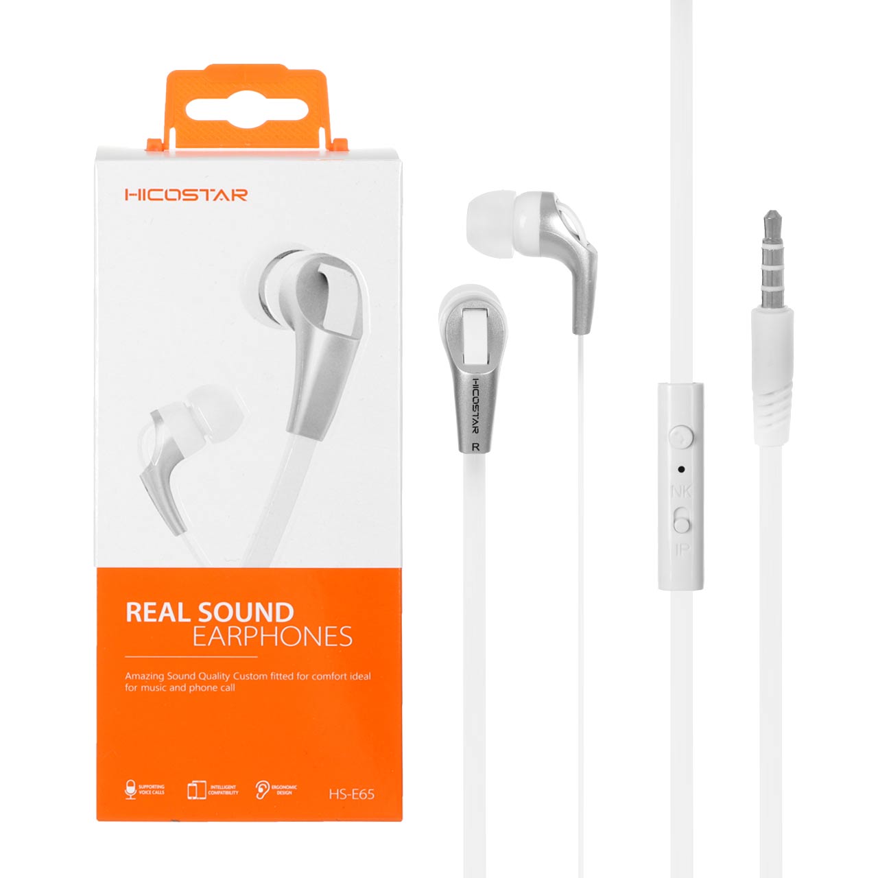 هندزفری باسیم Hicostar مدل HS-E65 - سفید