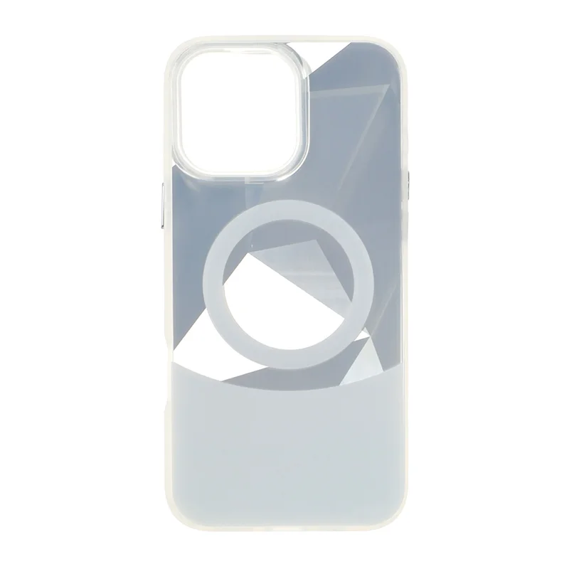 قاب الماسی براق طرح مگ سیف Apple iPhone 16 Pro Max - نقره ای