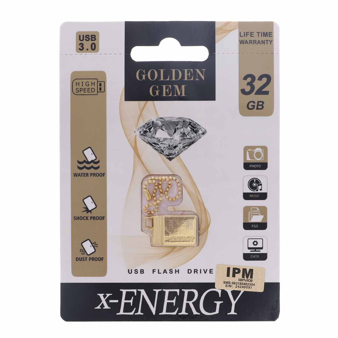 X-ENERGY Golden Gem USB3.0 Flash Memory-32GB