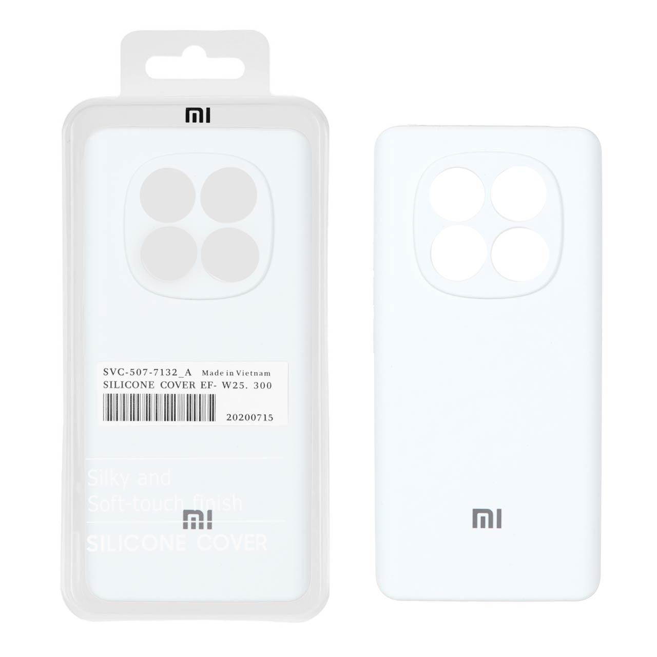 قاب سیلیکونی پاک کنی اورجینال درجه یک Xiaomi Redmi Note 14 Pro 4G - سفید (پک دار)