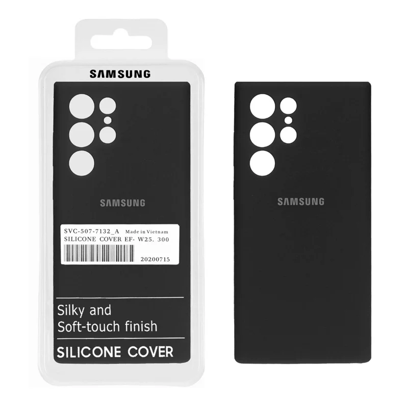 قاب سیلیکونی پاک کنی اورجینال درجه یک Samsung Galaxy S22 Ultra - مشکی (پک دار)