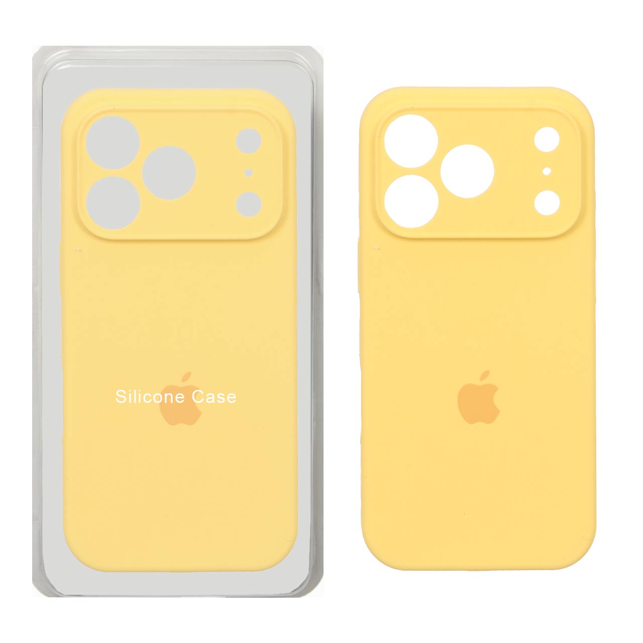 قاب سیلیکونی پاک کنی محافظ لنزدار اورجینال Apple iPhone 17 Pro - زرد (پک اصلی)