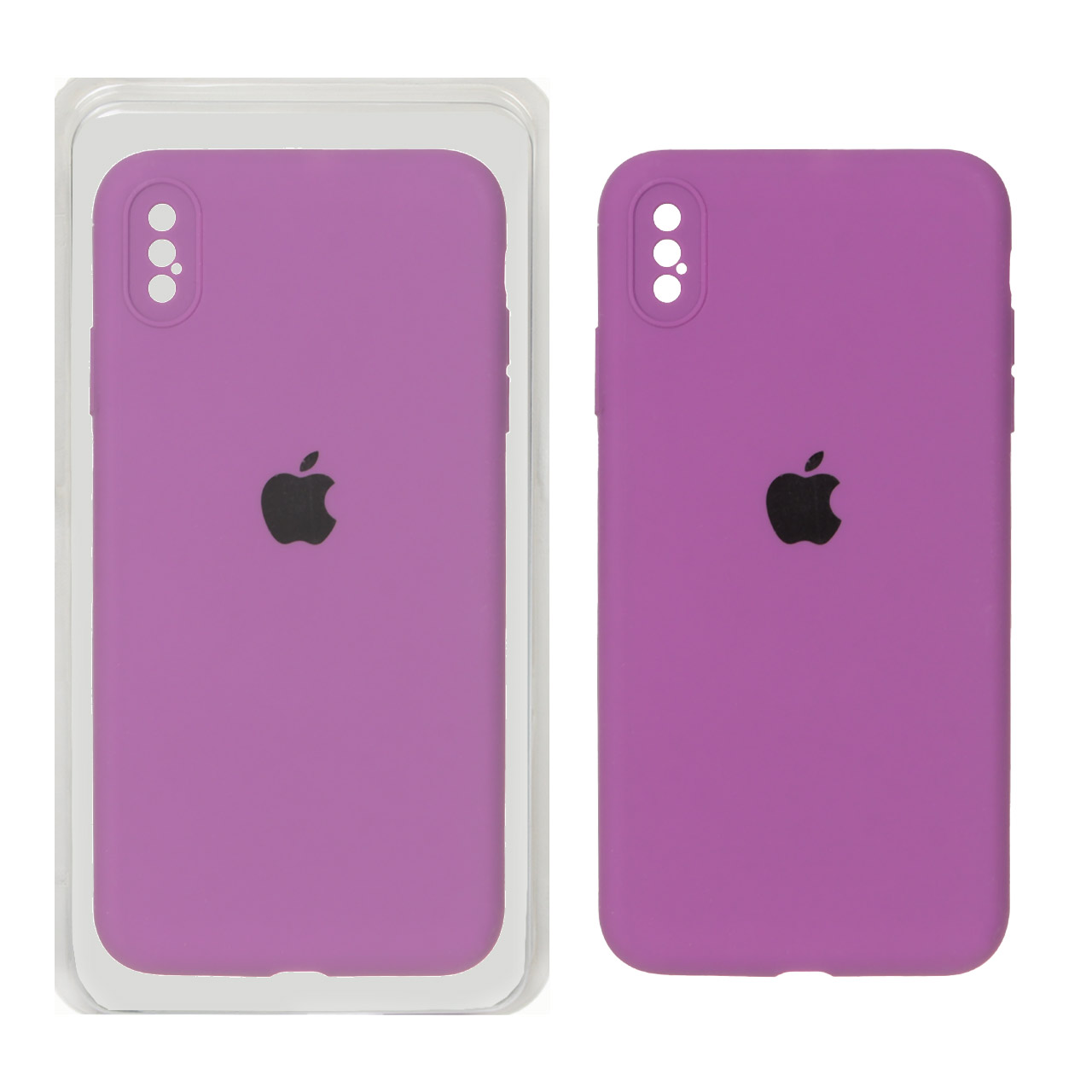 قاب سیلیکونی پاک کنی محافظ لنزدار اورجینال Apple iPhone X Max / iPhone XS Max - ارغوانی (پک اصلی)