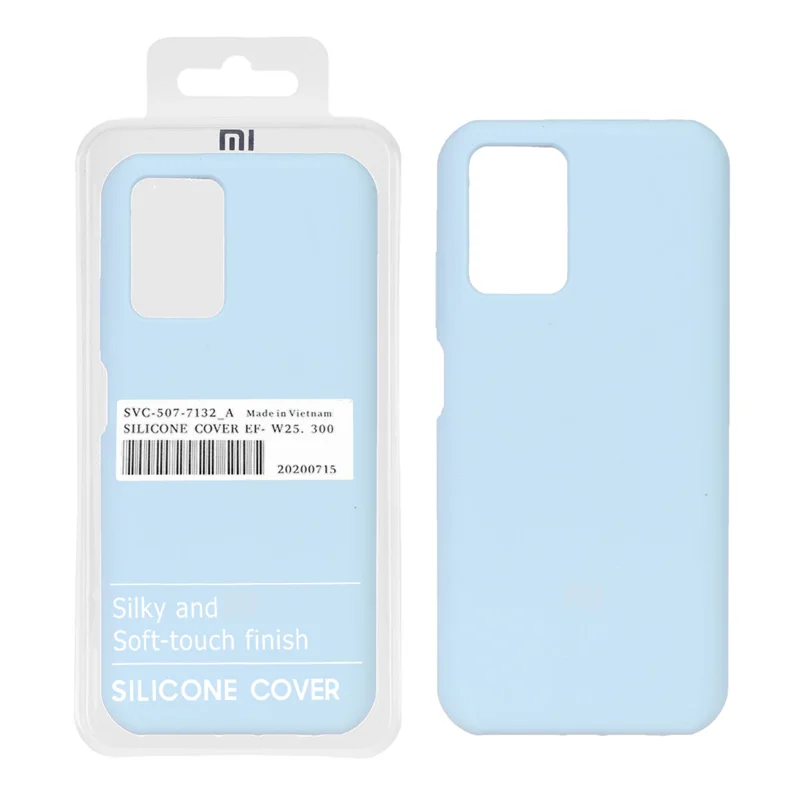 قاب سیلیکونی پاک کنی اورجینال درجه یک Xiaomi Redmi Note 10 4G / Redmi Note 10S / Poco M5S - آبی کبریتی (پک دار)