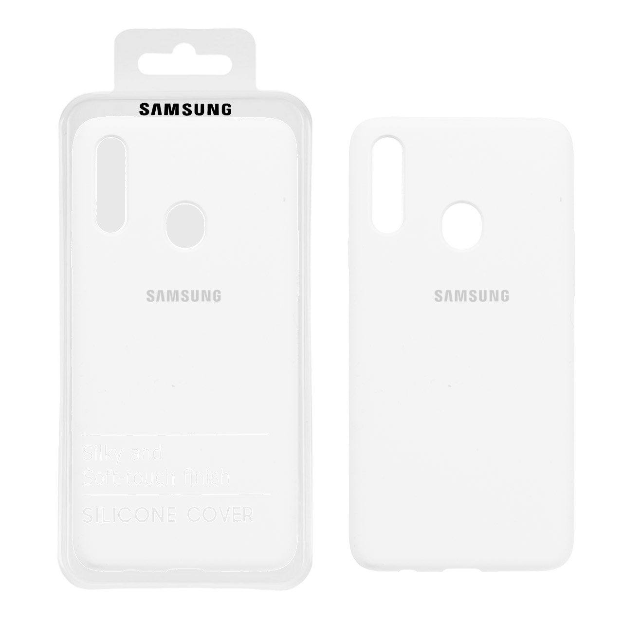 قاب سیلیکونی پاک کنی اورجینال درجه یک Samsung Galaxy A20s - سفید (پک دار)