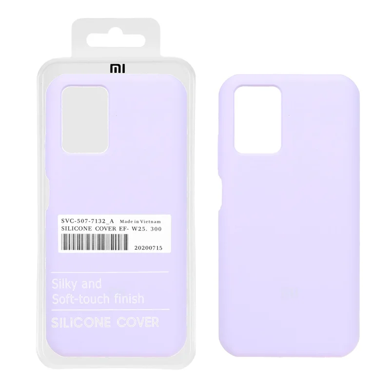 قاب سیلیکونی پاک کنی اورجینال درجه یک Xiaomi Redmi Note 10 4G / Redmi Note 10S / Poco M5S - یاسی (پک دار)