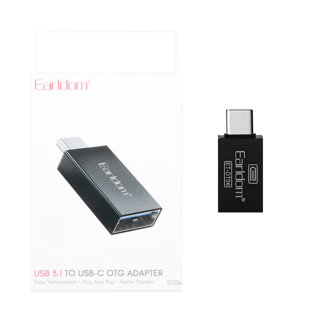 تبدیل OTG  Type-C Earldom مدل ET-OT06 پک دار -مشکی