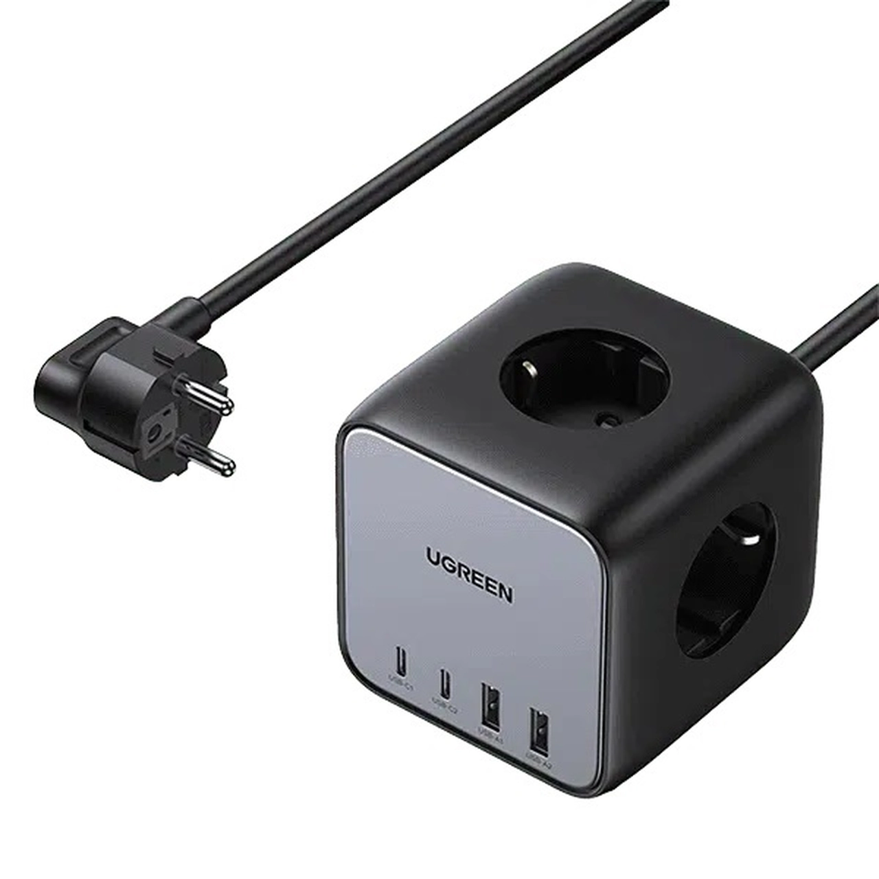 چندراهی برق و شارژر رومیزی UGREEN مدل DigiNest Cube (2C2A) CD268 65W - مشکی (گارانتی 18 ماهه آسان پیشرو)(60113)