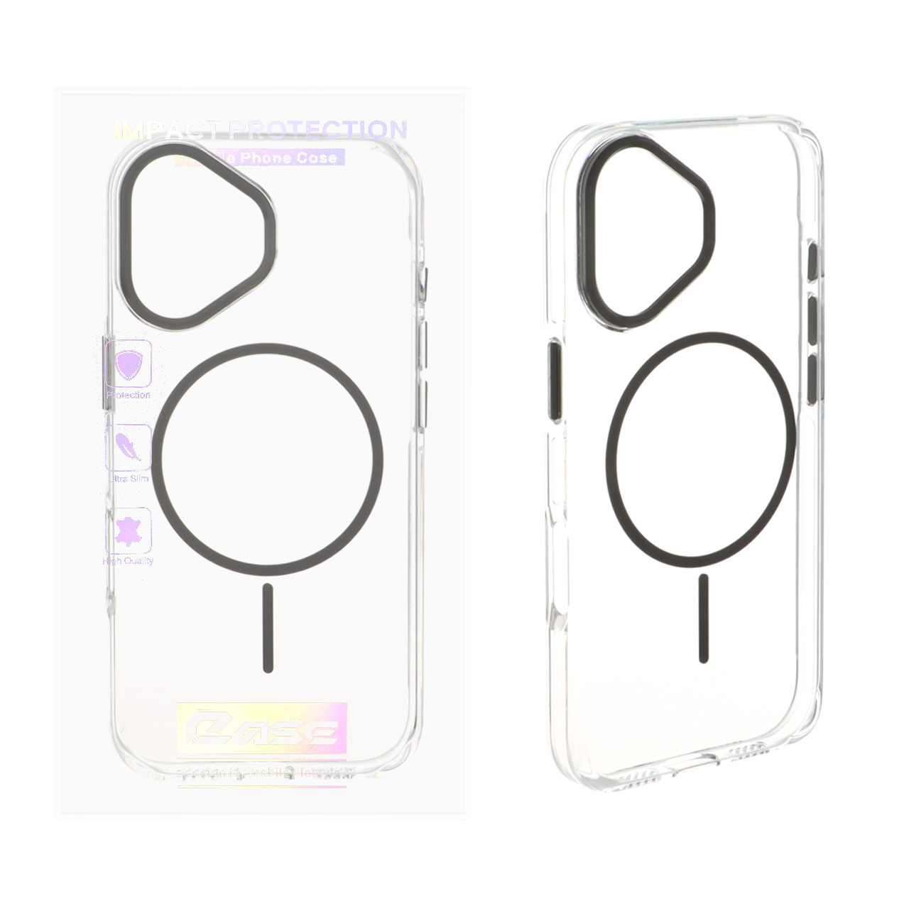 قاب Creative Case کریستالی MagSafe لنز فلزی Apple iPhone 17 - مشکی (پک دار)