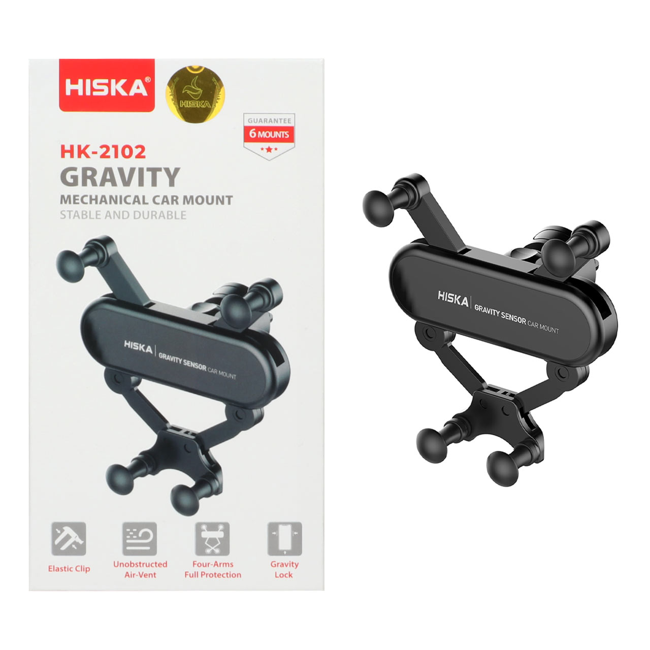 هولدر گوشی موبایل دریچه کولری HISKA مدل HK-2102 - مشکی