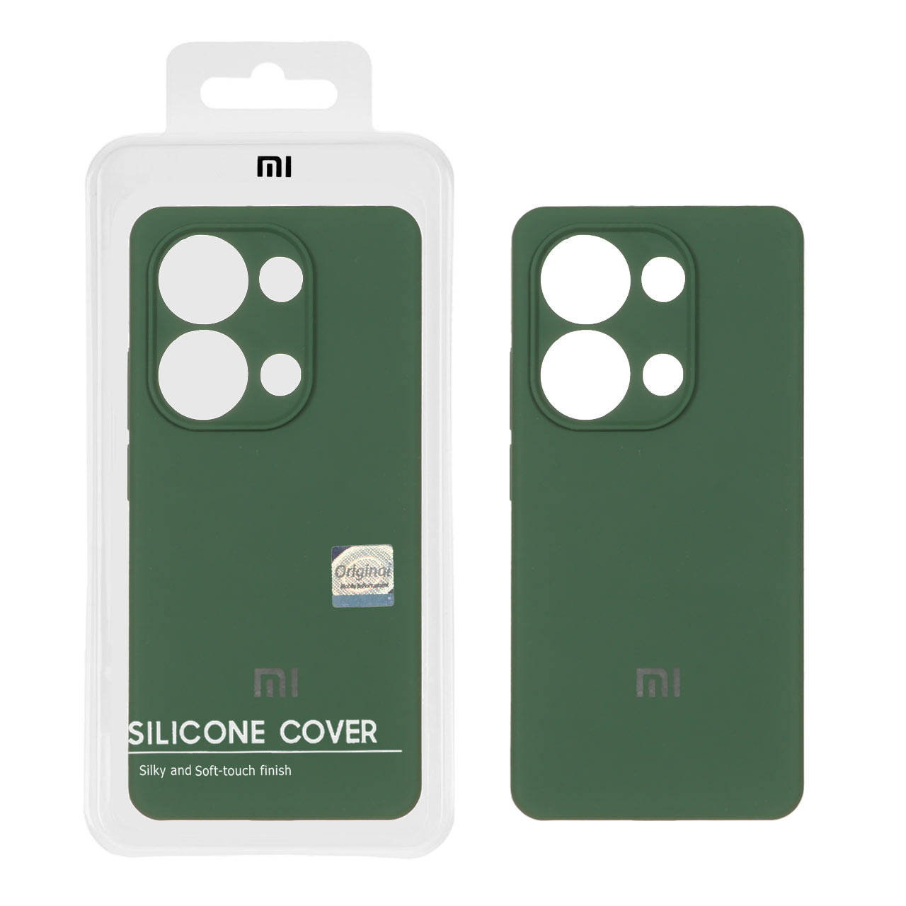 قاب سیلیکونی پاک کنی اورجینال Master Quality مدل Xiaomi Redmi Note 14S / Note 13 Pro 4G / M6 Pro 4G - سبز تیره (پک دار)