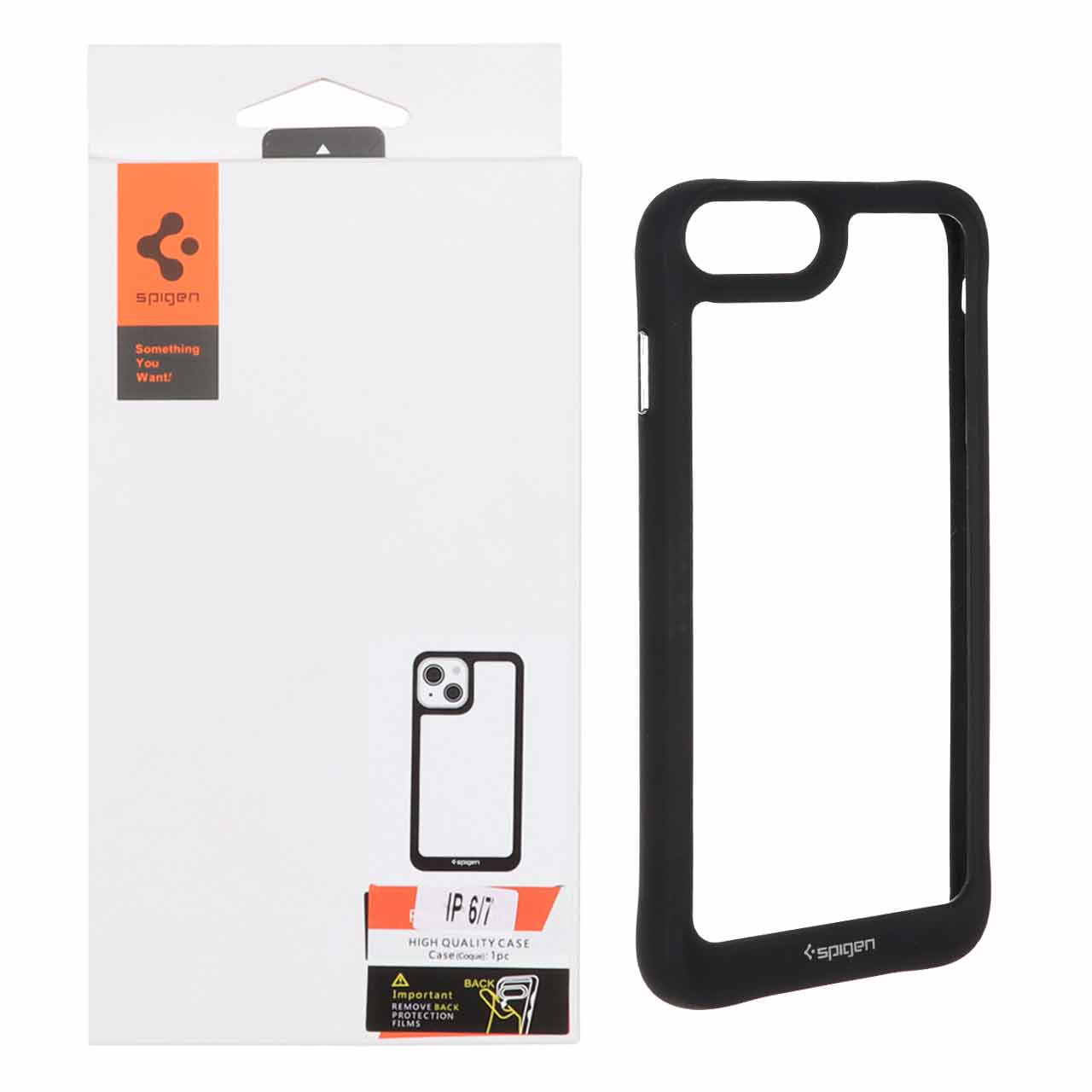 قاب اورجینال Spigen مدل Apple iPhone 6 Plus / iPhone 6s Plus / iPhone 7 Plus / iPhone 8 Plus - شفاف مشکی