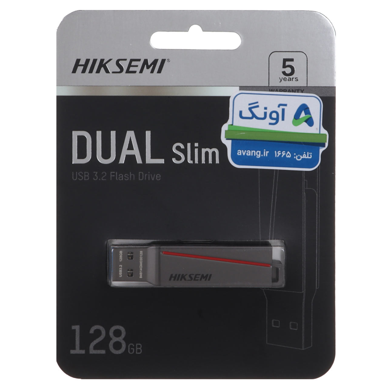 Hiksemi DUAL Slim USB3.2 Type-C Flash Memory - 128GB (گارانتی آونگ)