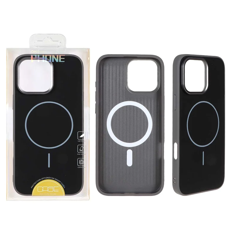 قاب طرح جیر MagSafe پشت کرکره ای Apple iPhone 16 Pro Max - مشکی (پک دار)